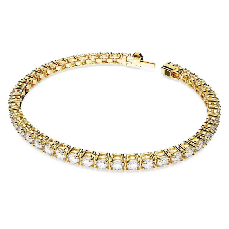 Swarovski Matrix armband Tennis round cut Goudkleurig/Wit (S) 5657665