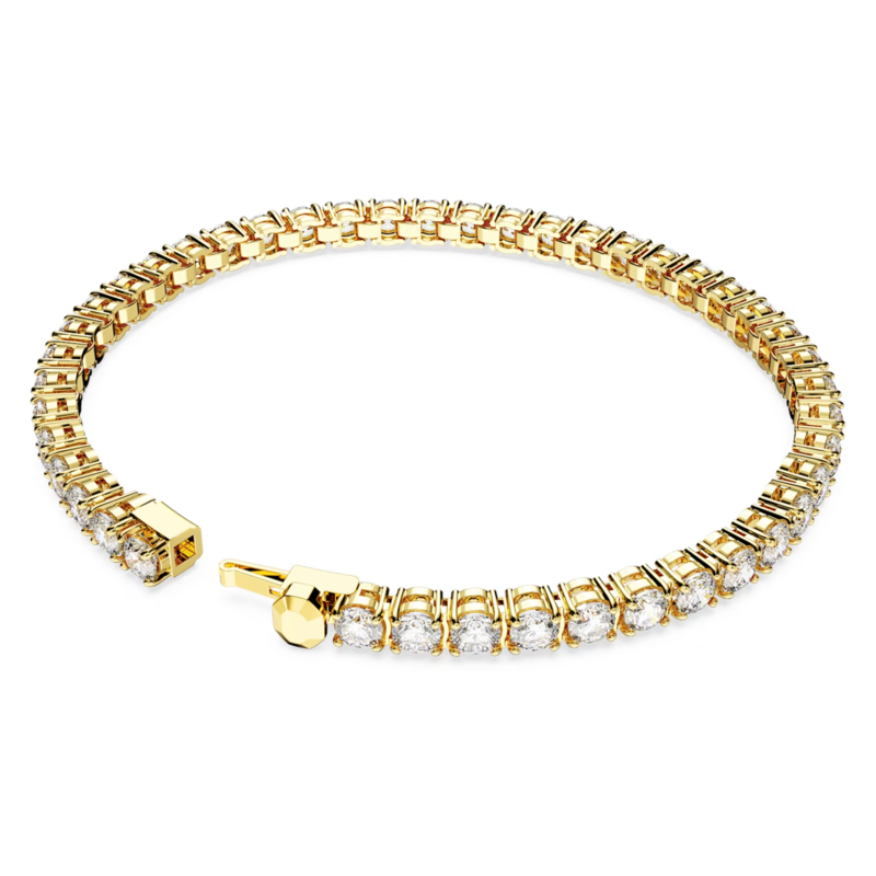 Swarovski Matrix armband Tennis round cut Goudkleurig/Wit (S) 5657665