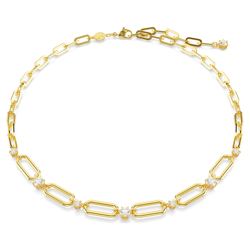 Swarovski Constella ketting Schakels en ronde slijpvorm Goudkleurig/Wit 5683354