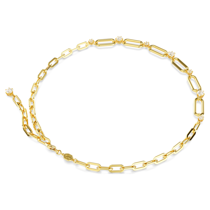 Swarovski Constella ketting Schakels en ronde slijpvorm Goudkleurig/Wit 5683354