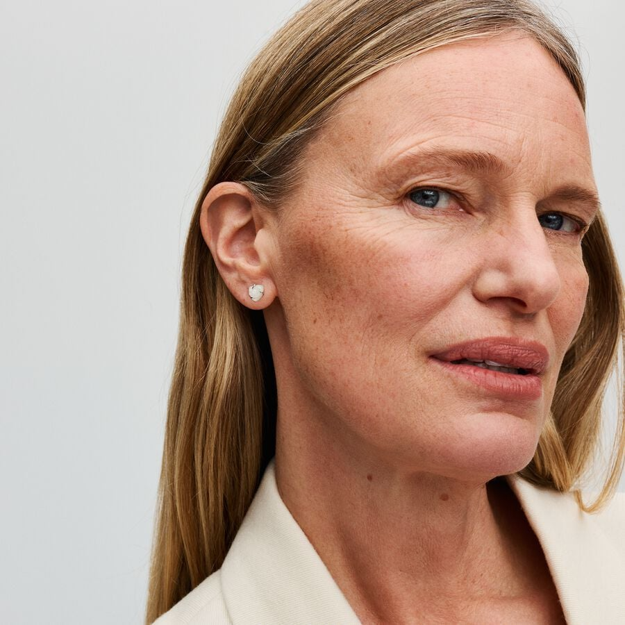 Pandora Witte roos in bloei oorknopjes 293209C01