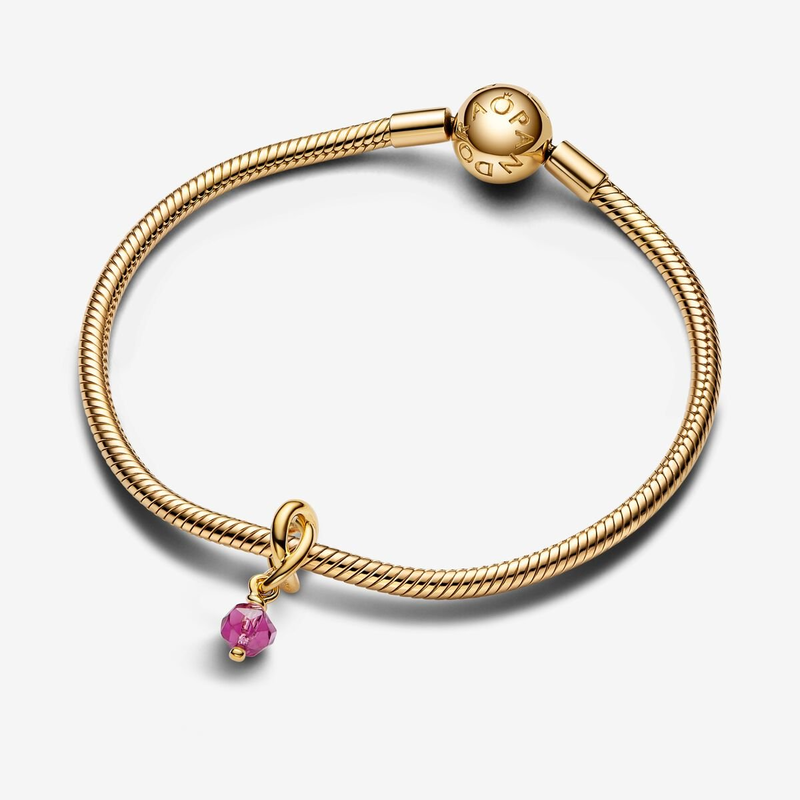 Pandora Faceted Pink Eternity Circle Dangle Charm 763462C10