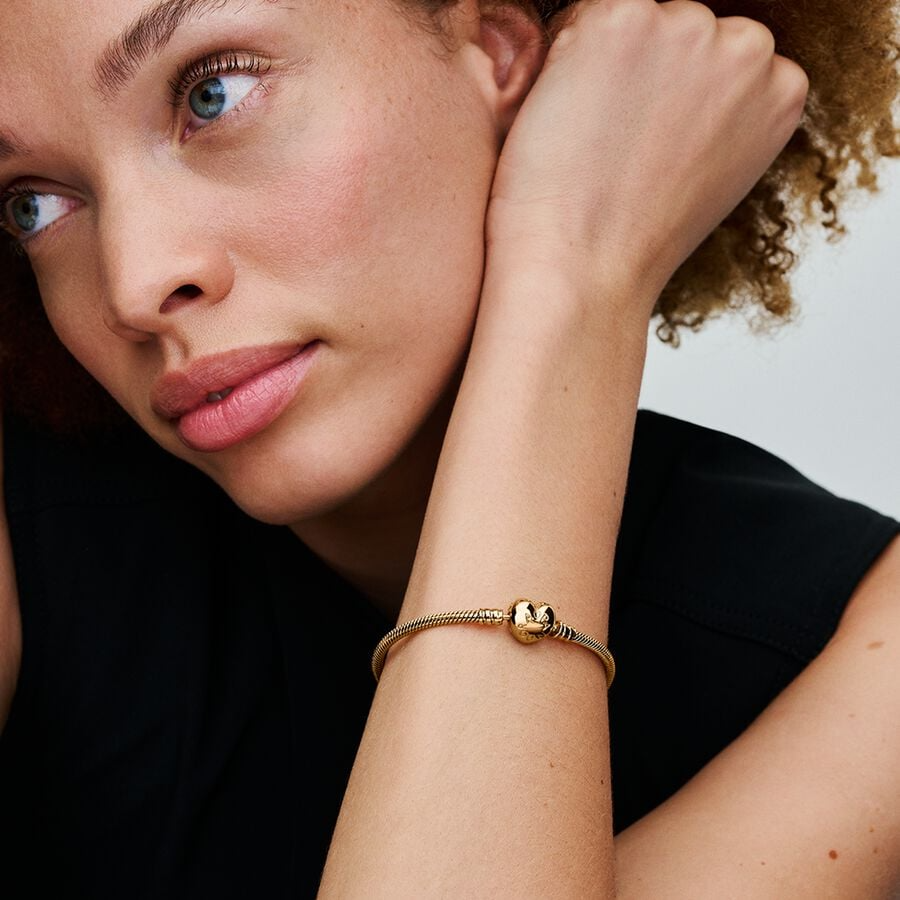 Pandora Pandora Moments Snake Chain-armband met hartsluiting 563050C00