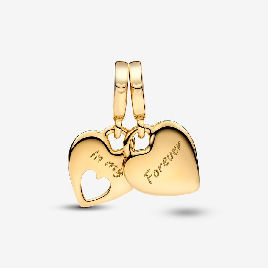 Pandora Double Heart Split Dangle Charm 769187C01