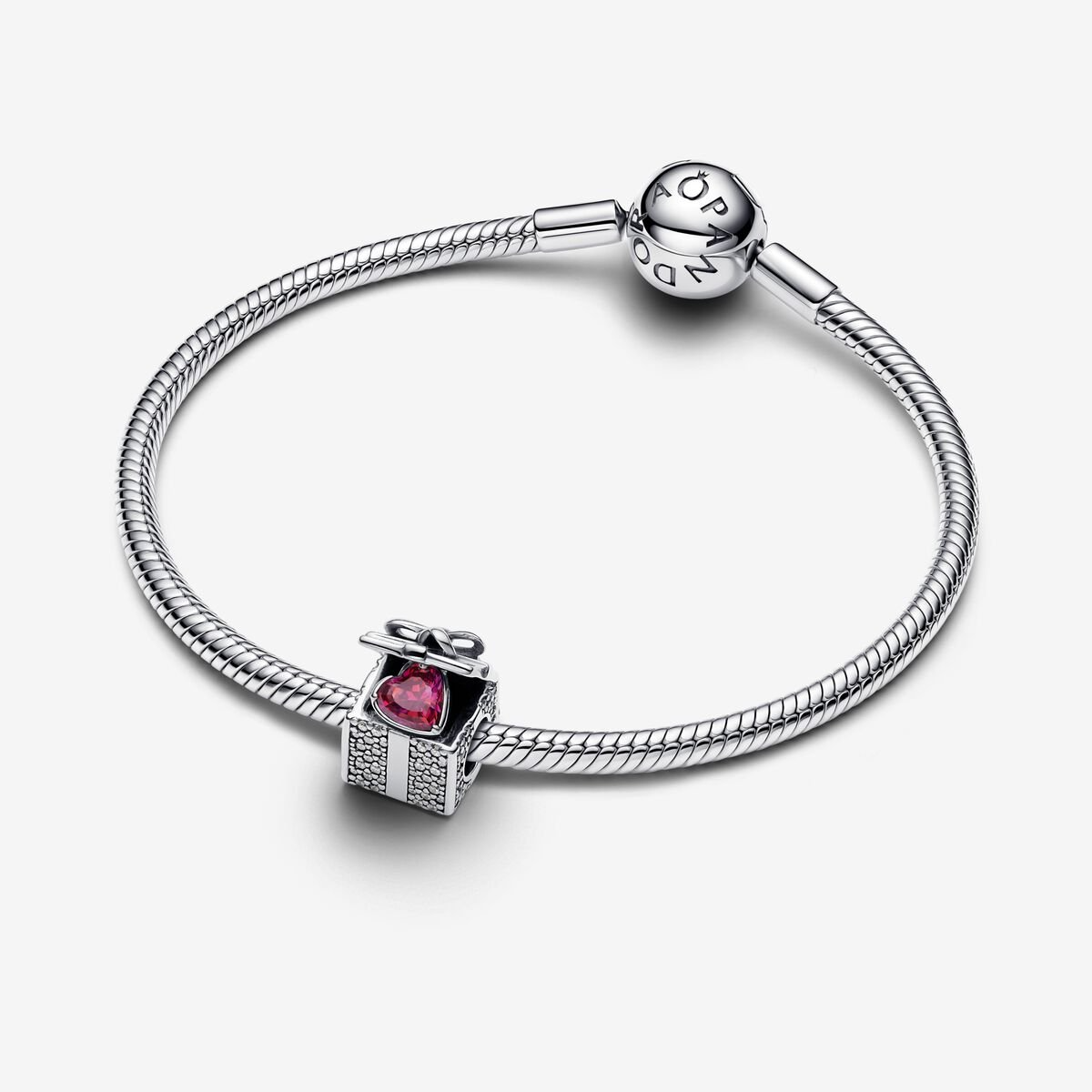Pandora Sterling silver Enamel Cubic Zirconia Red 793603C01