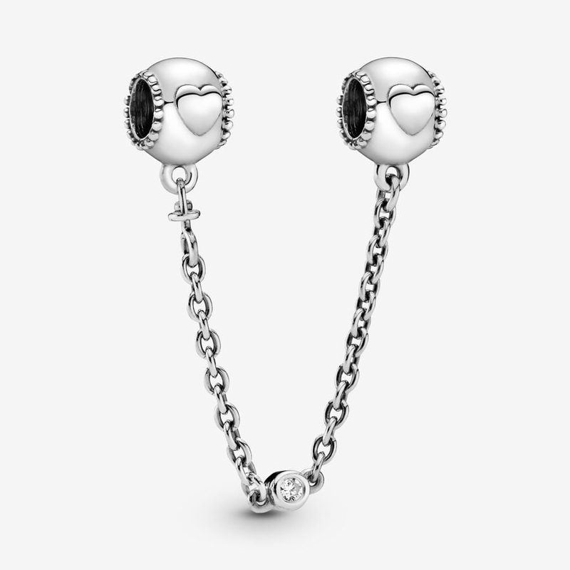 Pandora Reliëf Harten Veiligheidsketting Clip 796457CZ