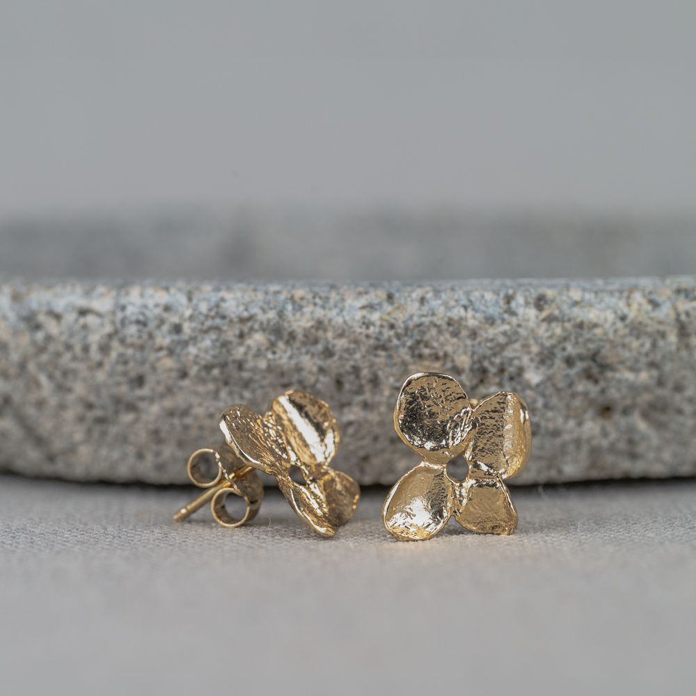 Jéh Jewels Touch of Gold oorbellen - Viooltje verguld 21399