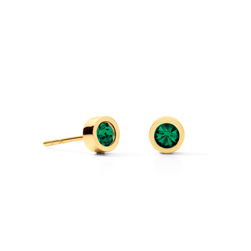 Coeur de Lion Oorbellen - Dark Green-Goldcolour 0227/21-0549