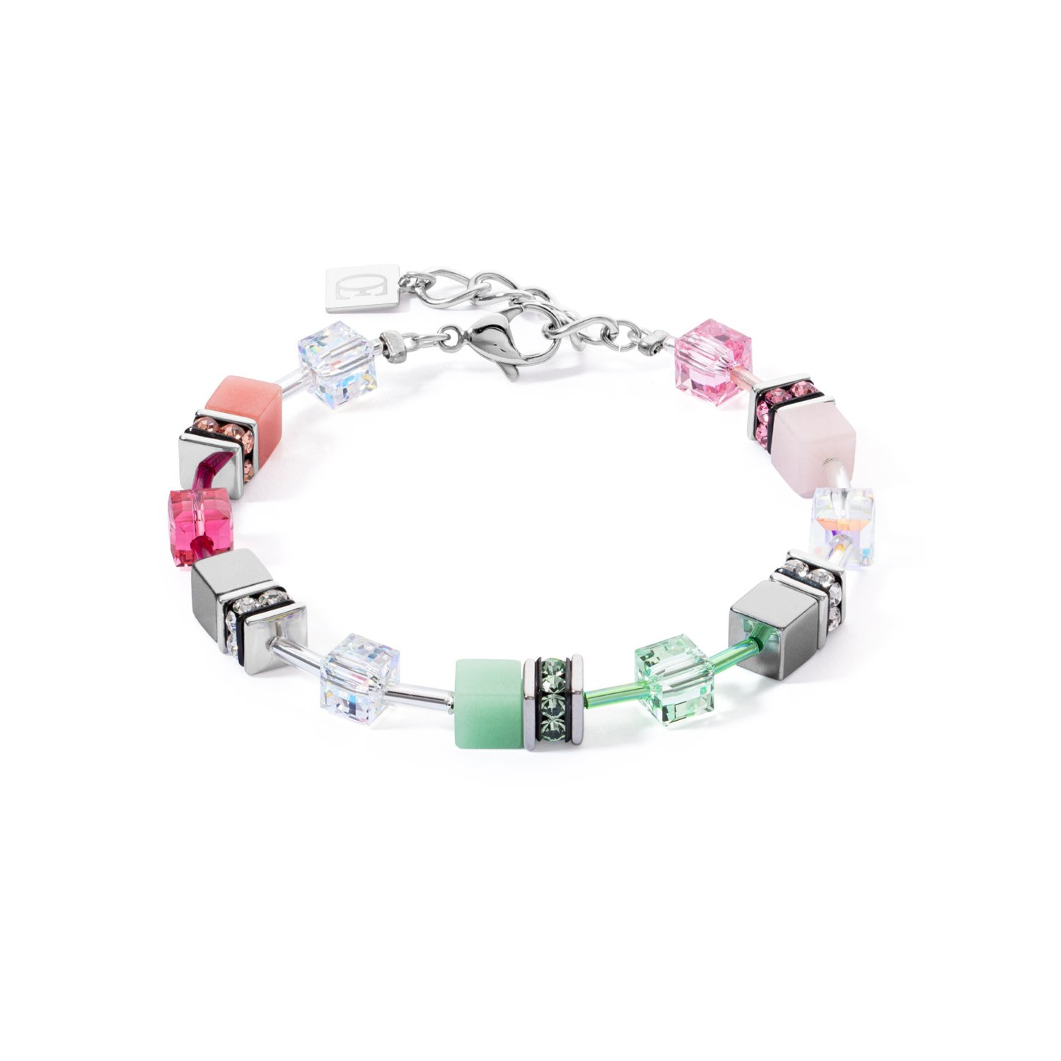 Coeur de Lion Armband - Green-Pink 4023/30-0504