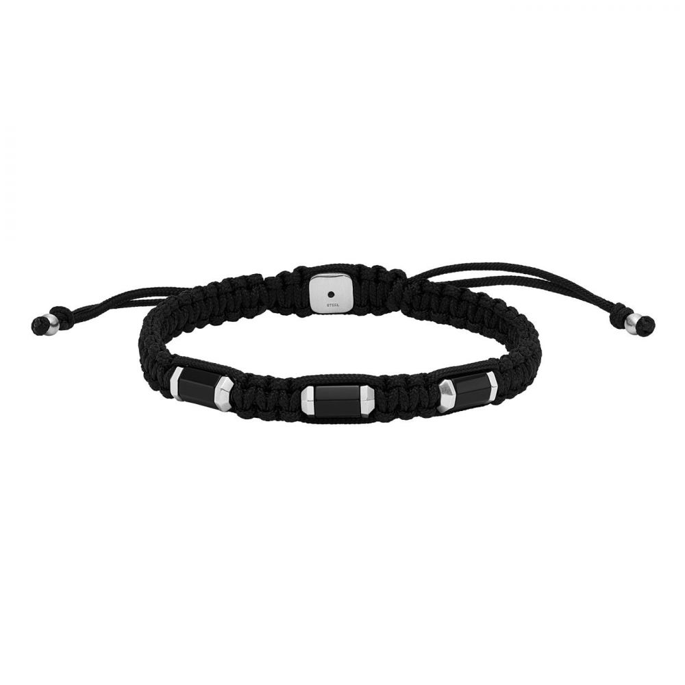 Fossil Stalen All Stacked Up armband - Onyx components (Onyx Zwart) JF04485040