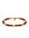Fossil Geel vergulde stalen All Stacked Up armband - Beaded (Agaat Rood) JF04606710