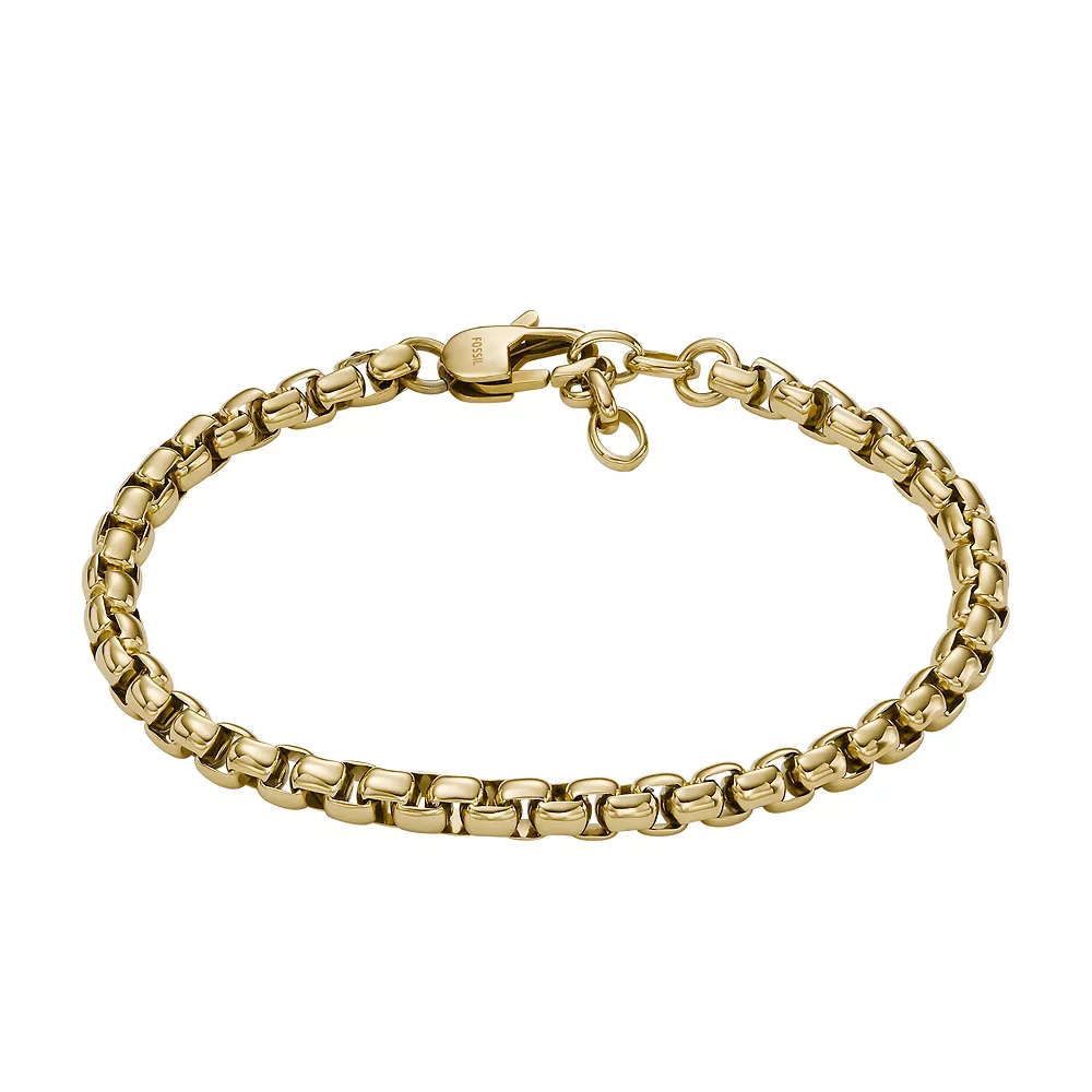 Fossil Geel vergulde stalen All Stacked Up armband - Chain JF04561710