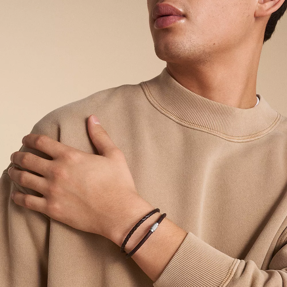 Fossil Stalen Jewelry armband - Brown Duo JF04702040