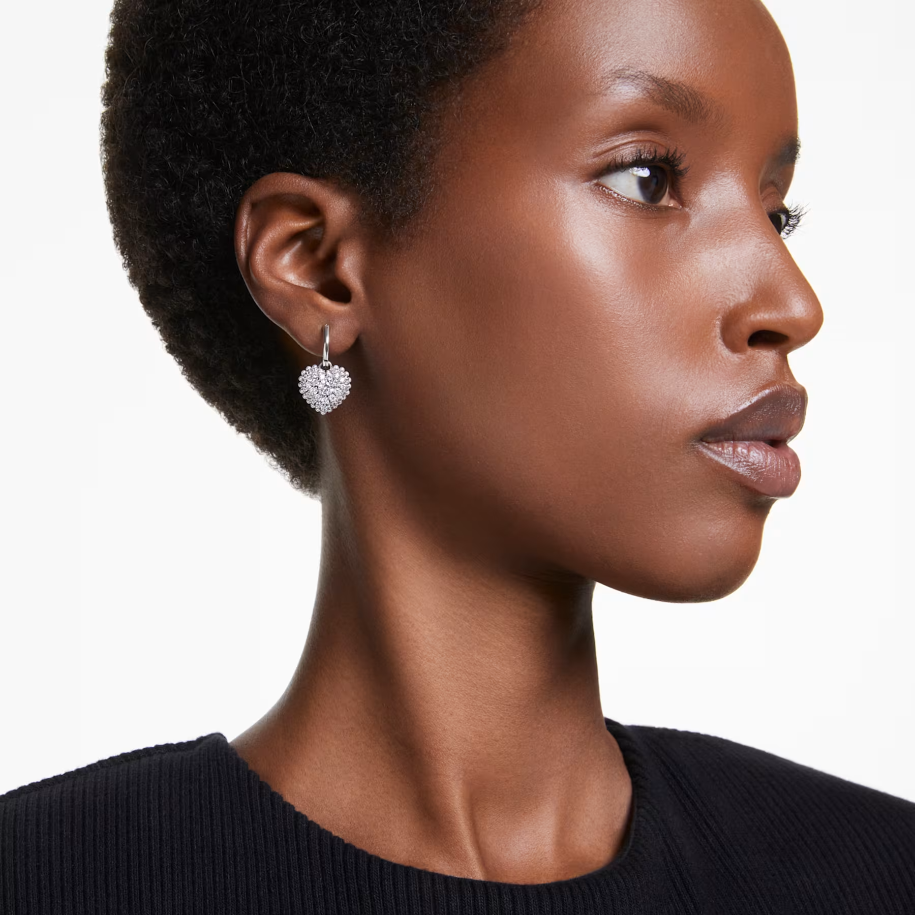 Swarovski Hyperbola oorbellen Hartvorm Zilverkleurig/Wit 5684384