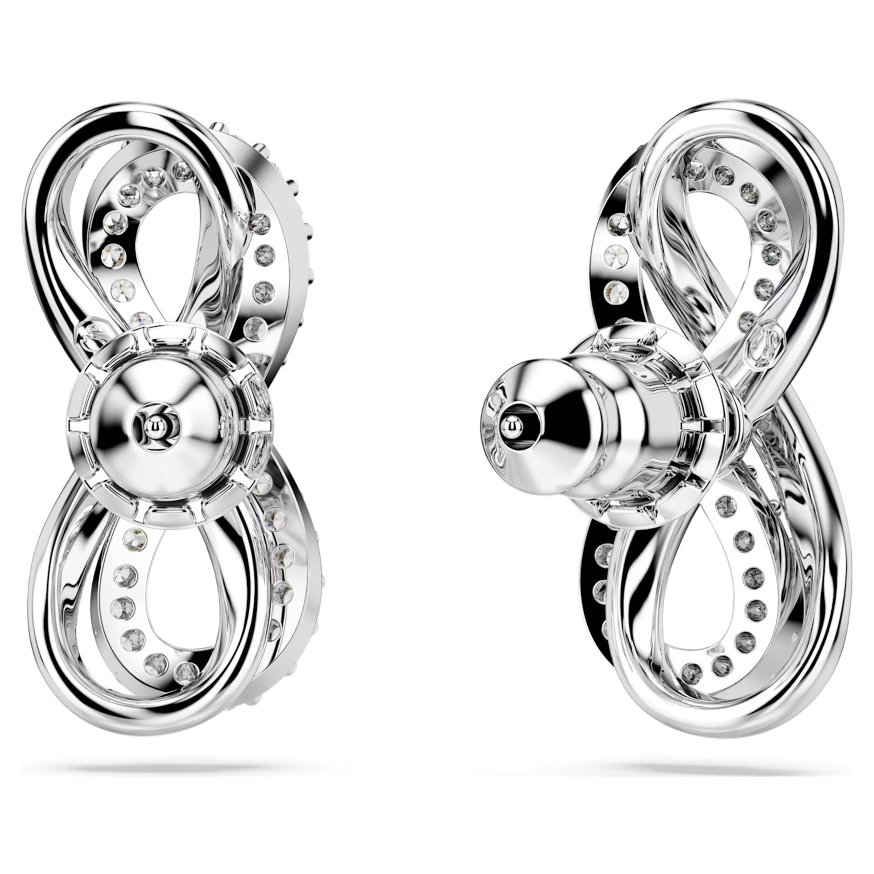 Swarovski Hyperbola oorbellen Infinity Zilverkleurig/Wit 5687269