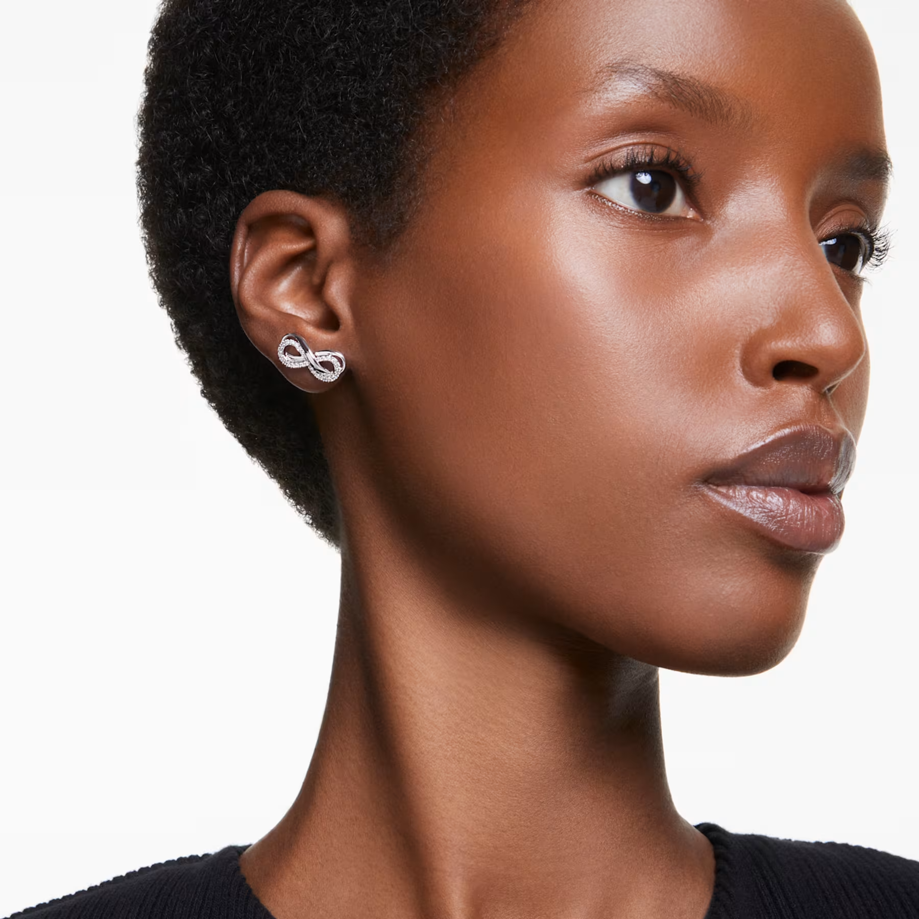 Swarovski Hyperbola oorbellen Infinity Zilverkleurig/Wit 5687269