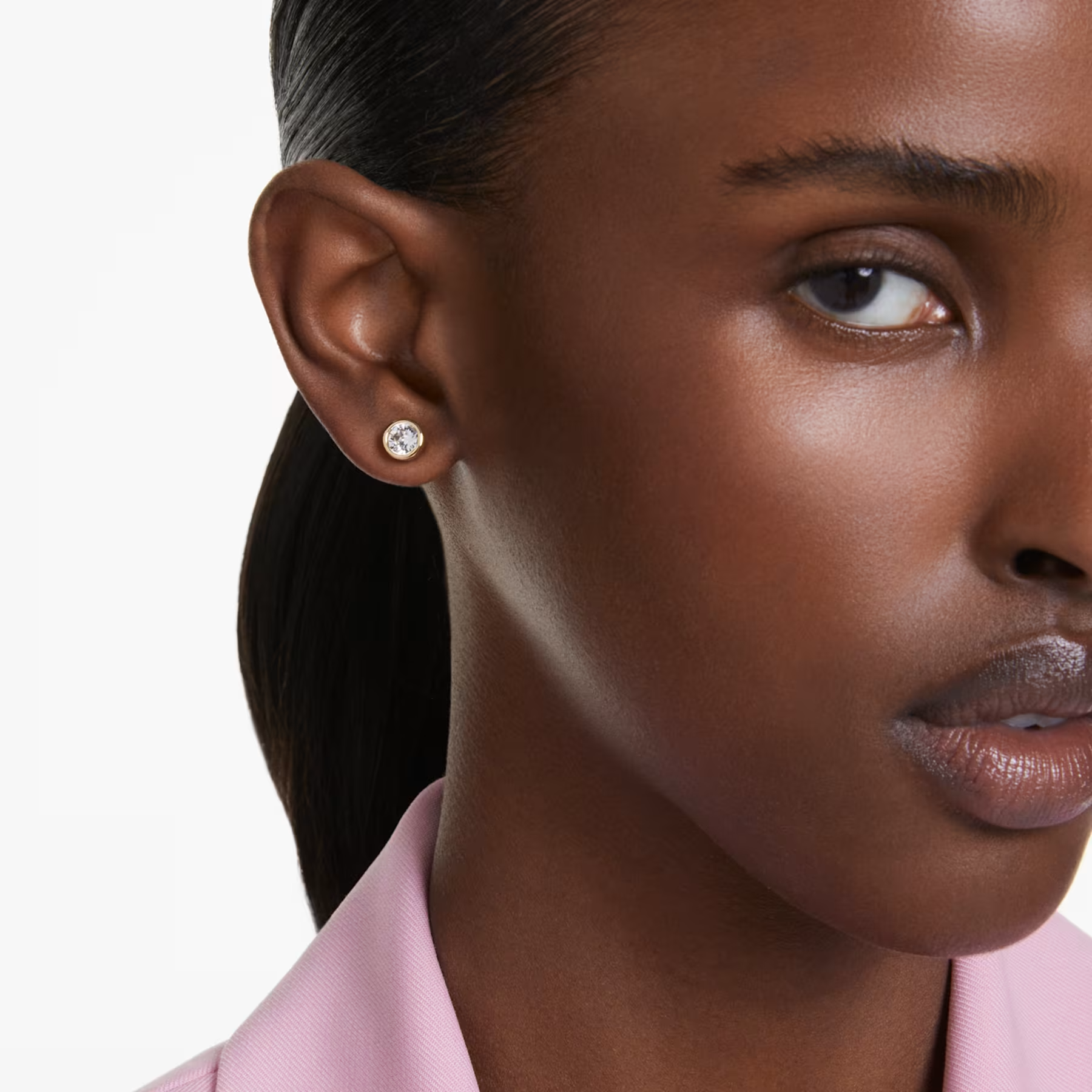 Swarovski Imber oorbellen Ronde slijpvorm Goudkleurig/Wit 5681552