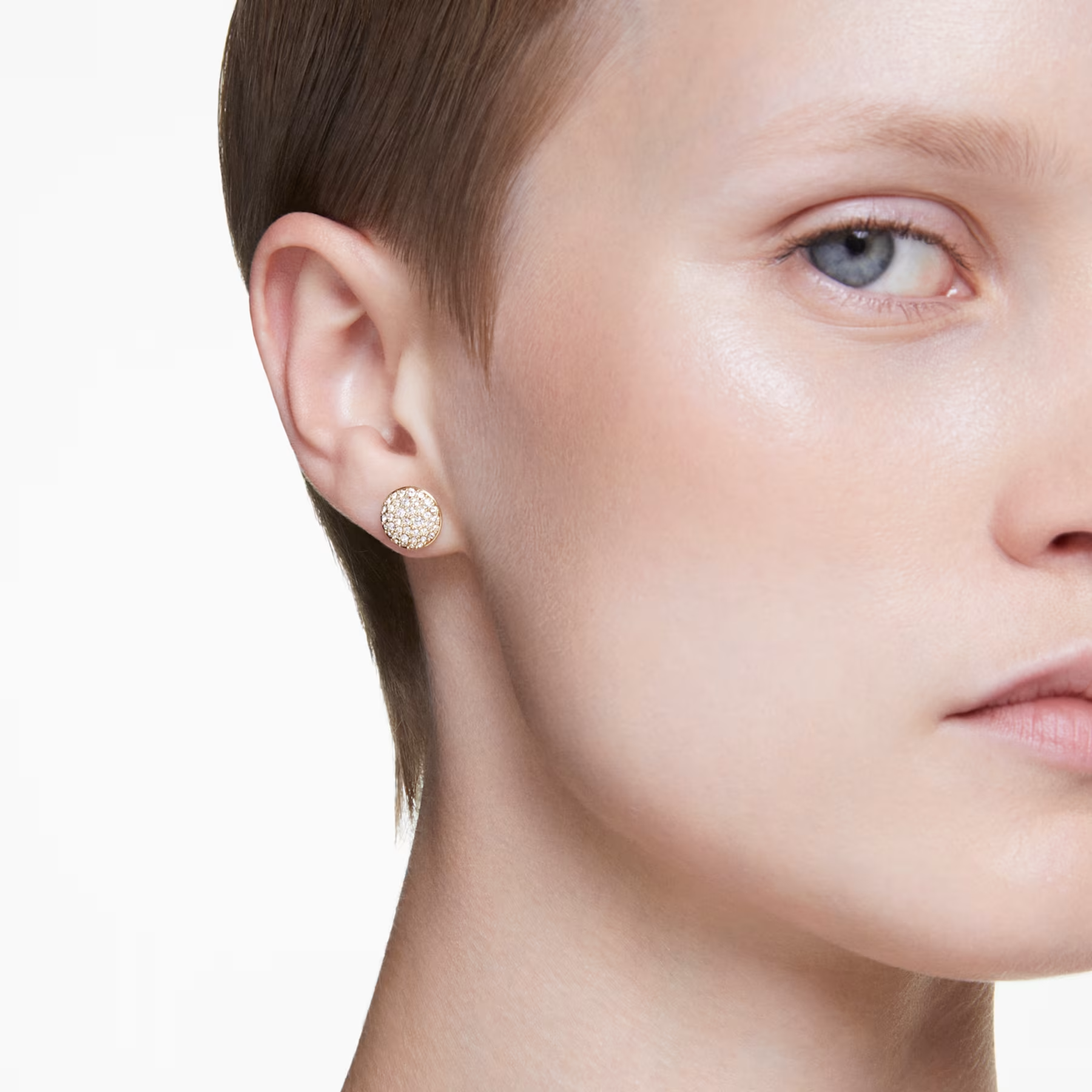 Swarovski Sublima oorbellen Sneeuwpave gezet Goudkleurig/Wit 5683444