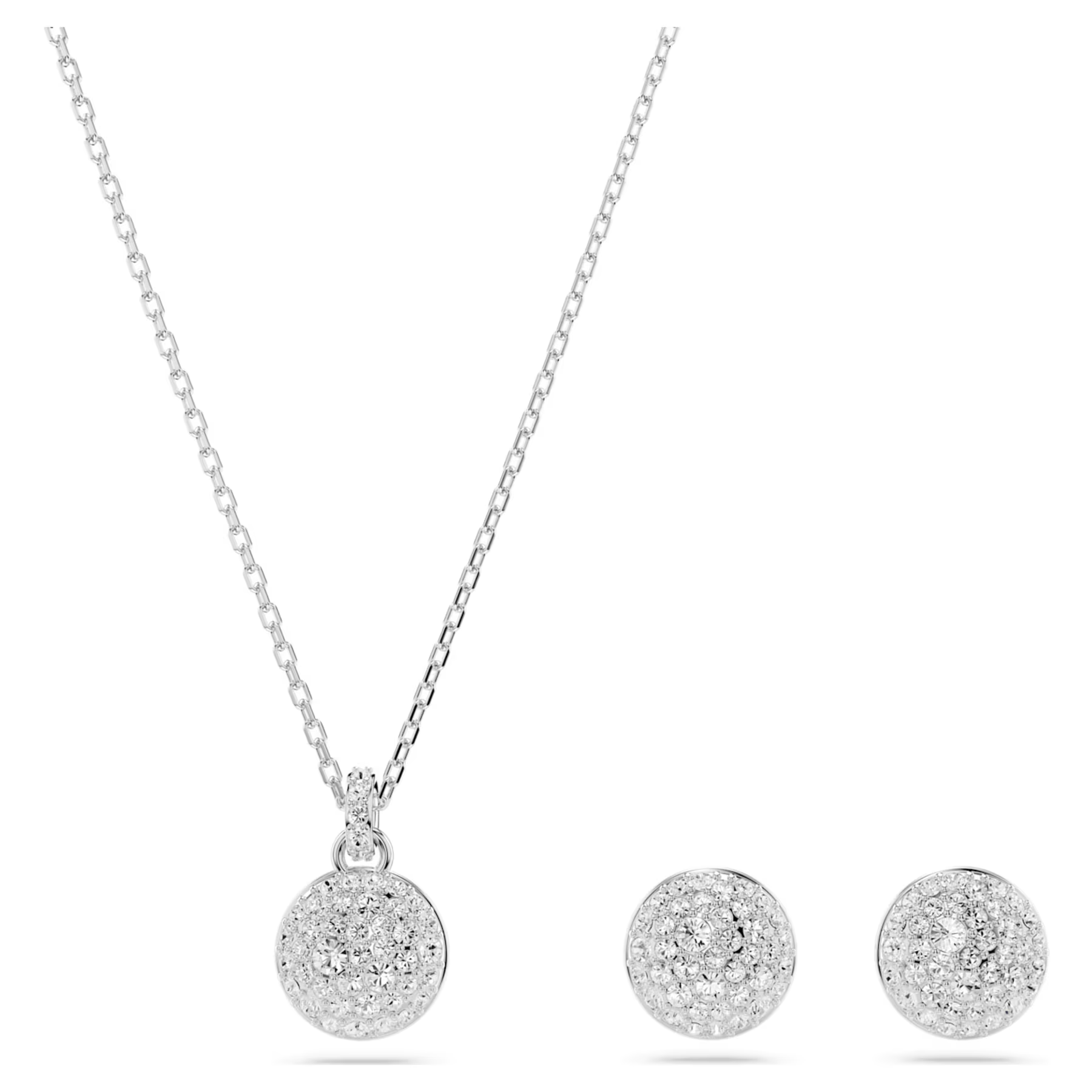 Swarovski Sublima set Sneeuwpave gezet ketting en oorbellen Zilverkleurig/Wit 5683445