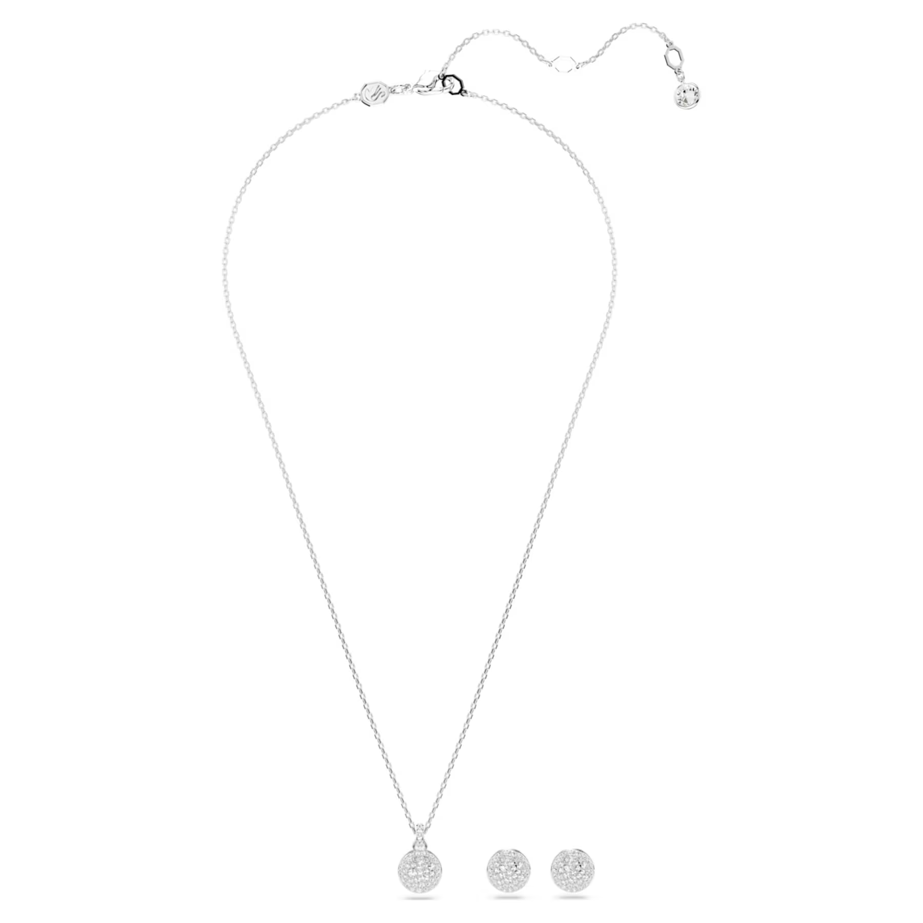 Swarovski Sublima set Sneeuwpave gezet ketting en oorbellen Zilverkleurig/Wit 5683445