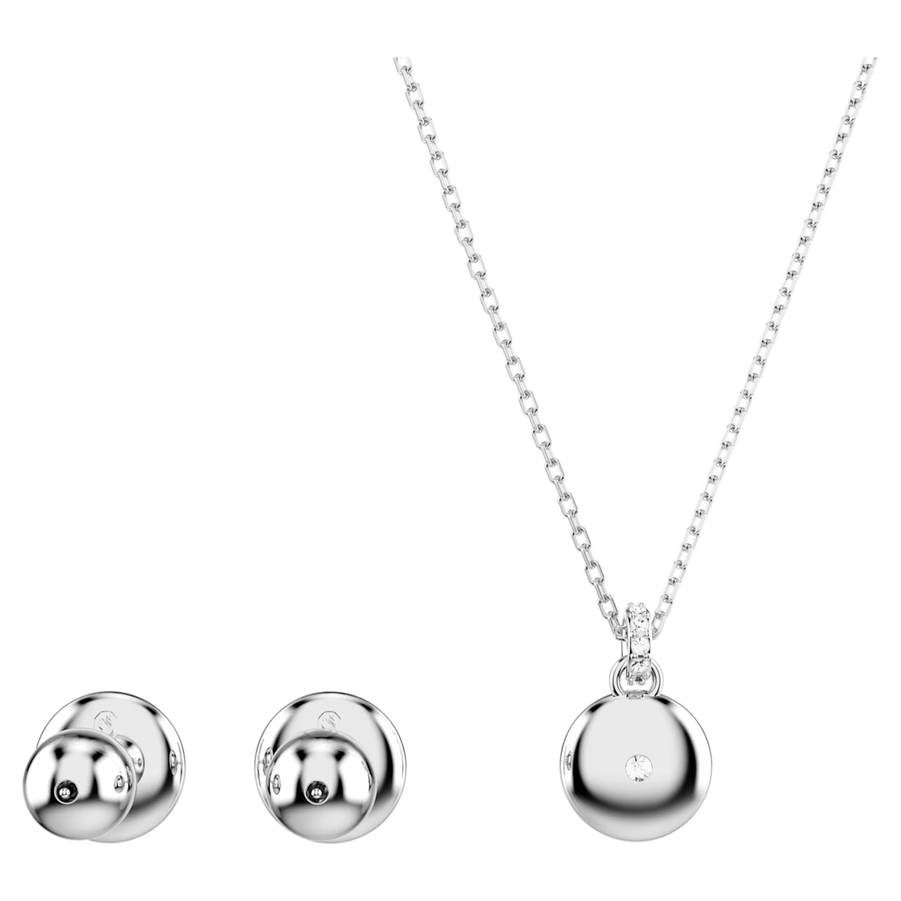 Swarovski Sublima set Sneeuwpave gezet ketting en oorbellen Zilverkleurig/Wit 5683445