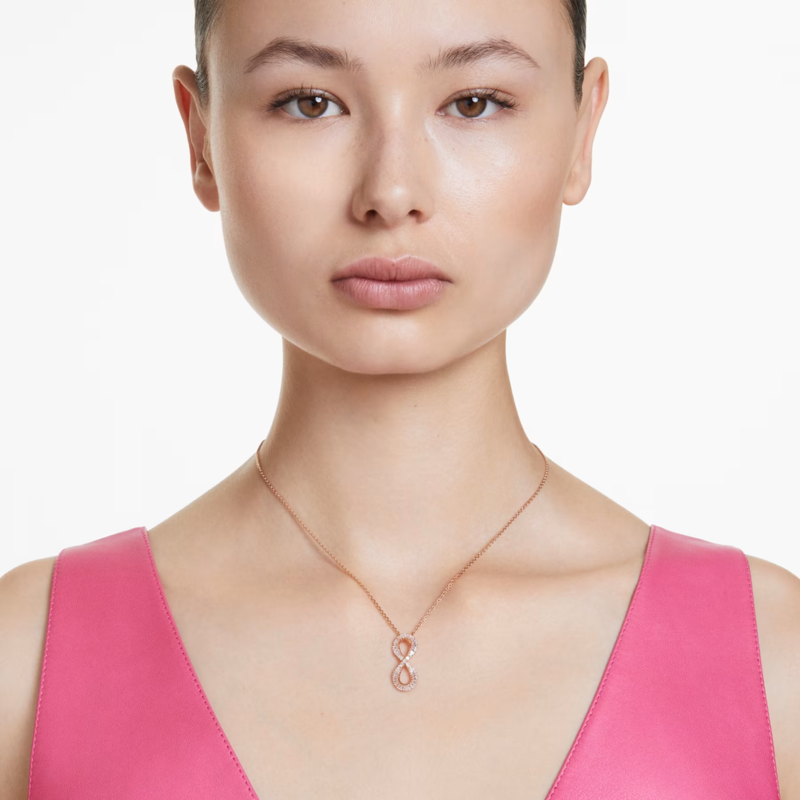 Swarovski Hyperbola ketting met hanger Infinity Rosékleurig/Wit 5677623