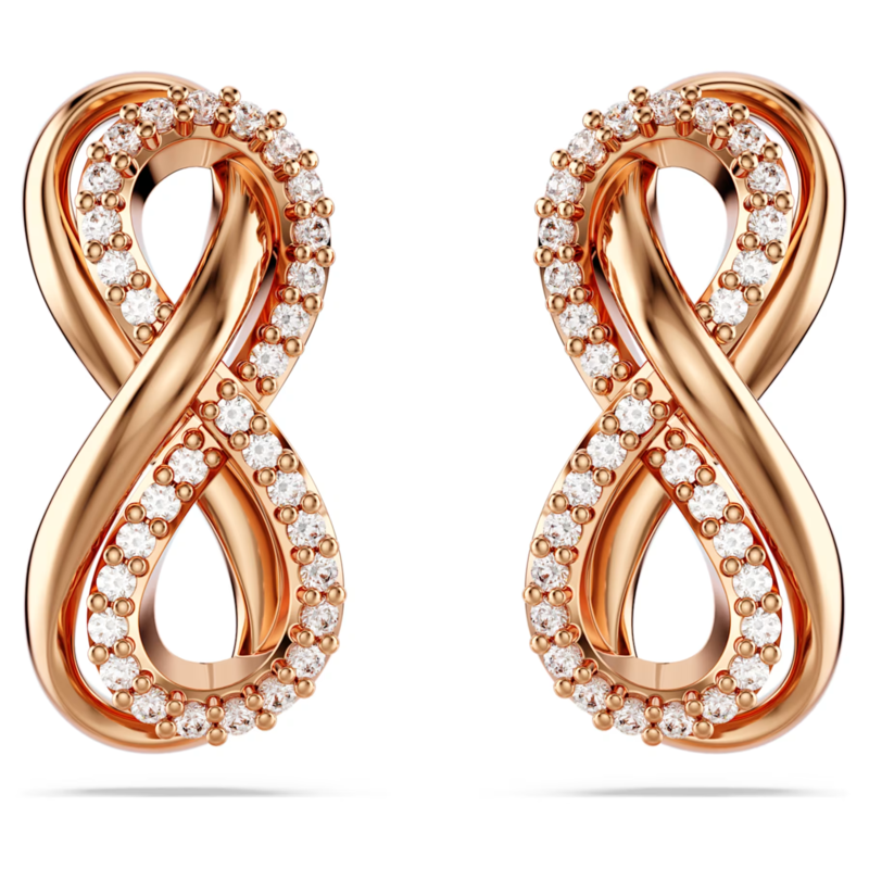 Swarovski Hyperbola oorbellen Infinity Rosékleurig/Wit 5684085