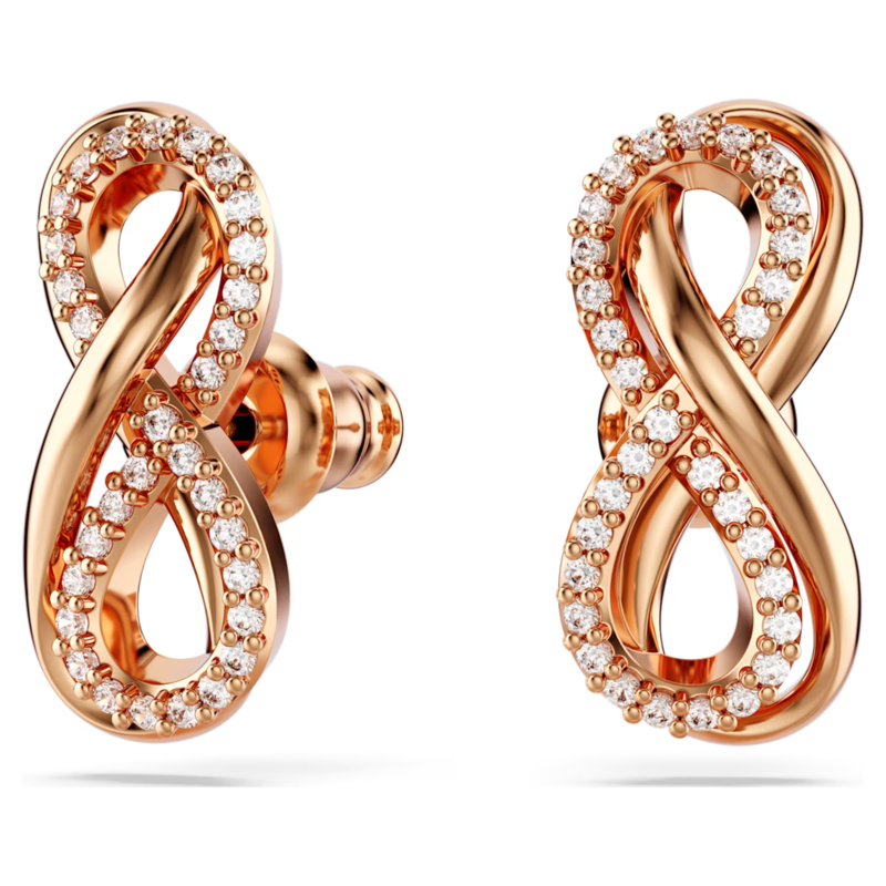 Swarovski Hyperbola oorbellen Infinity Rosékleurig/Wit 5684085