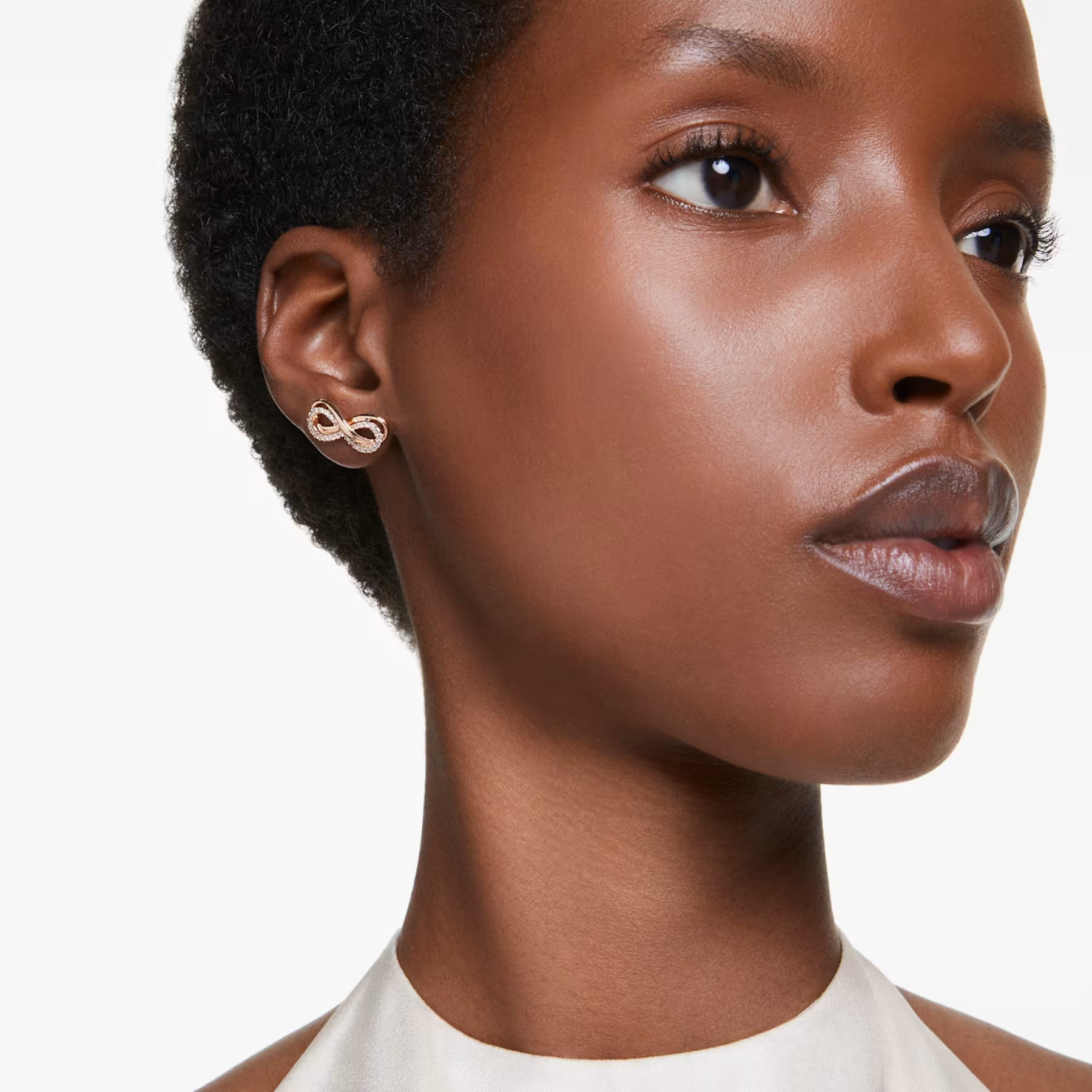 Swarovski Hyperbola oorbellen Infinity Rosékleurig/Wit 5684085