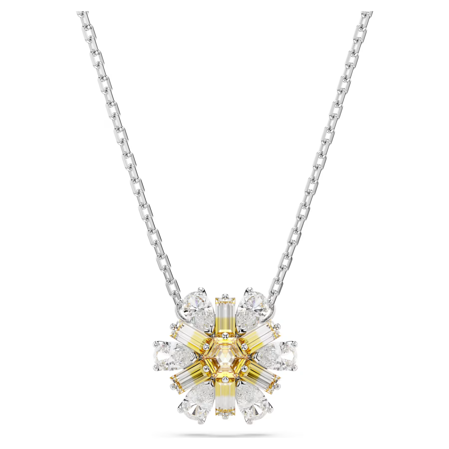 Swarovski Idyllia ketting met hanger Bloem Zilverkleurig/Geel 5679939