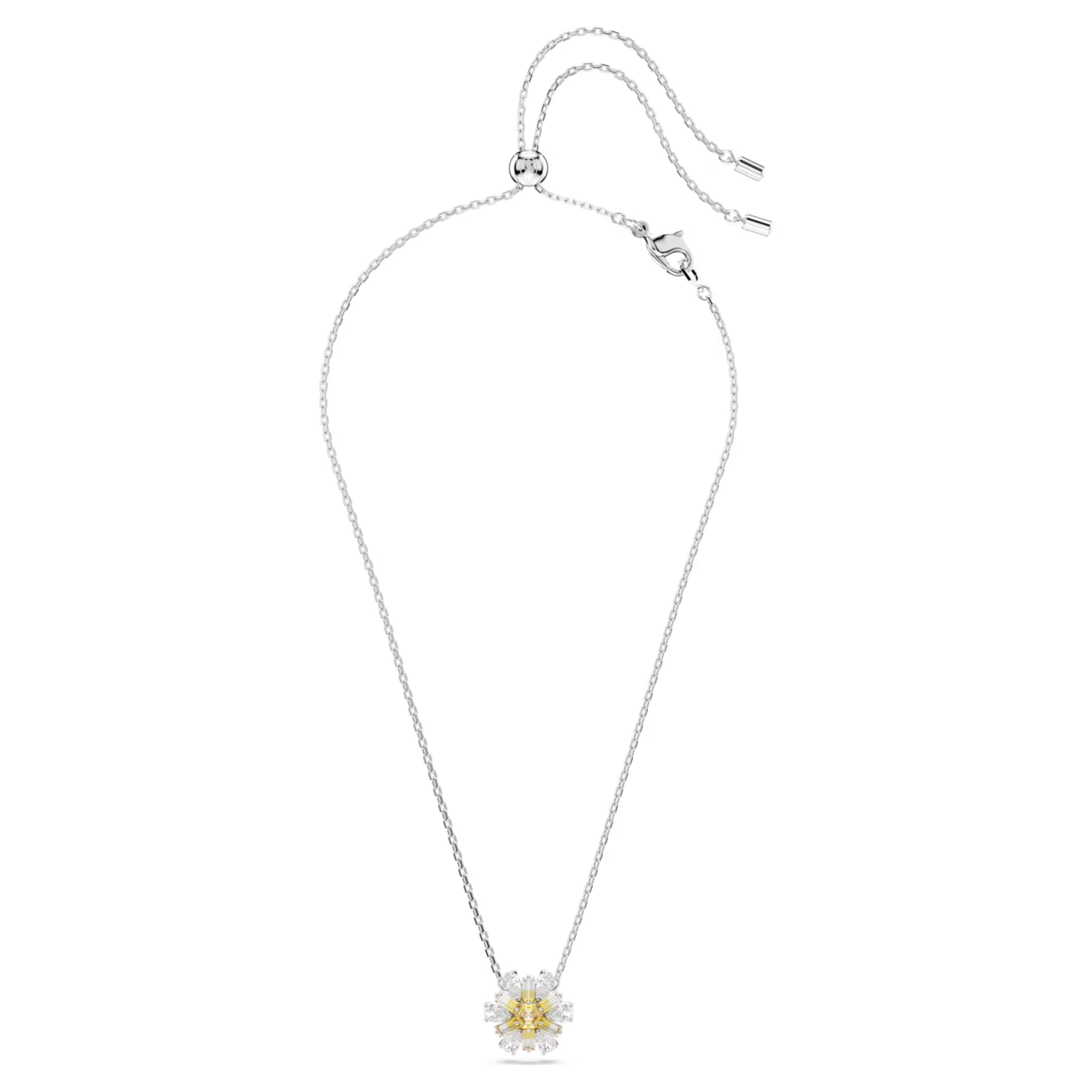 Swarovski Idyllia ketting met hanger Bloem Zilverkleurig/Geel 5679939