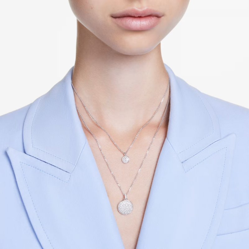Swarovski Meteora ketting met hanger Gelaagde hanger bolvormig Zilverkleurig/Wit 5684244