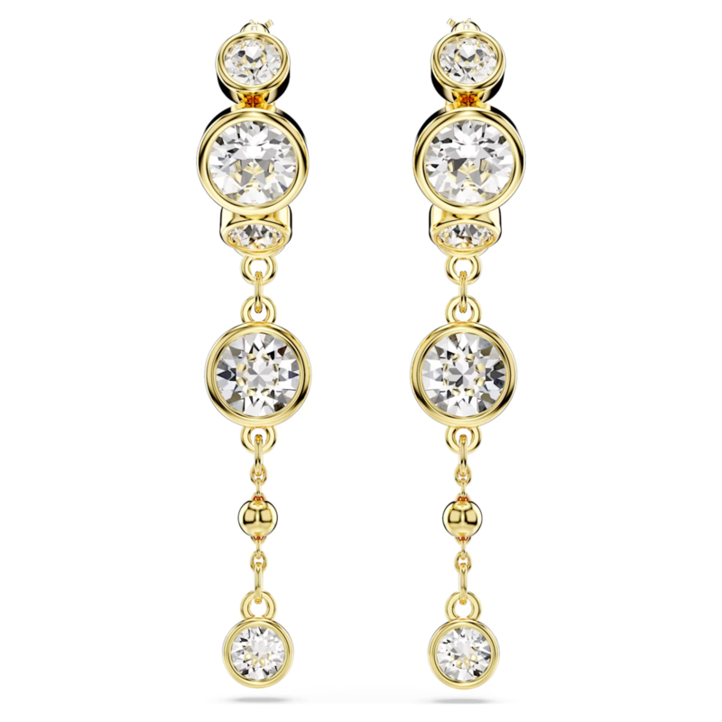 Swarovski Imber oorbellen Ronde slijpvorm Goudkleurig/Wit 5680097