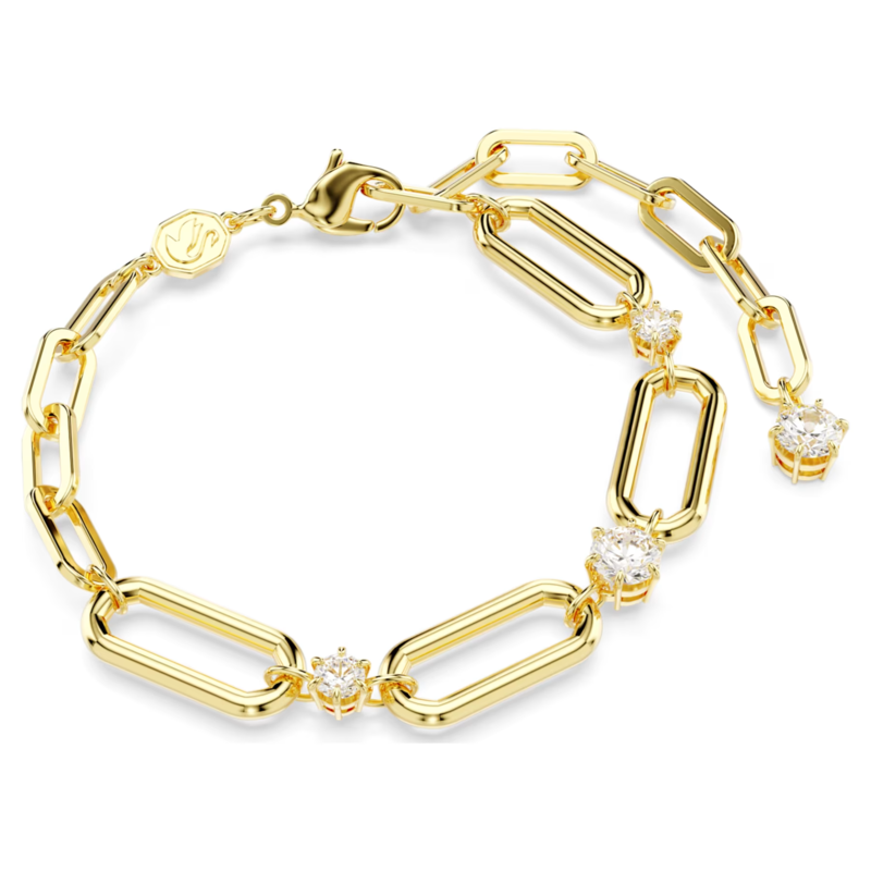 Swarovski Constella armband Schakels en ronde slijpvorm Goudkleurig/Wit 5683359