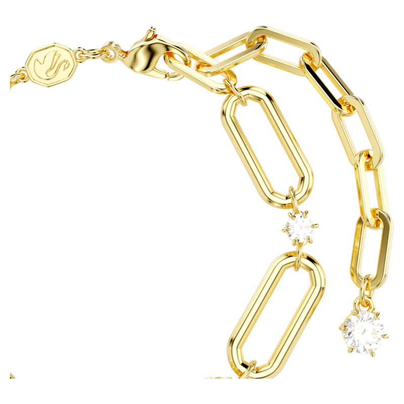 Swarovski Constella armband Schakels en ronde slijpvorm Goudkleurig/Wit 5683359
