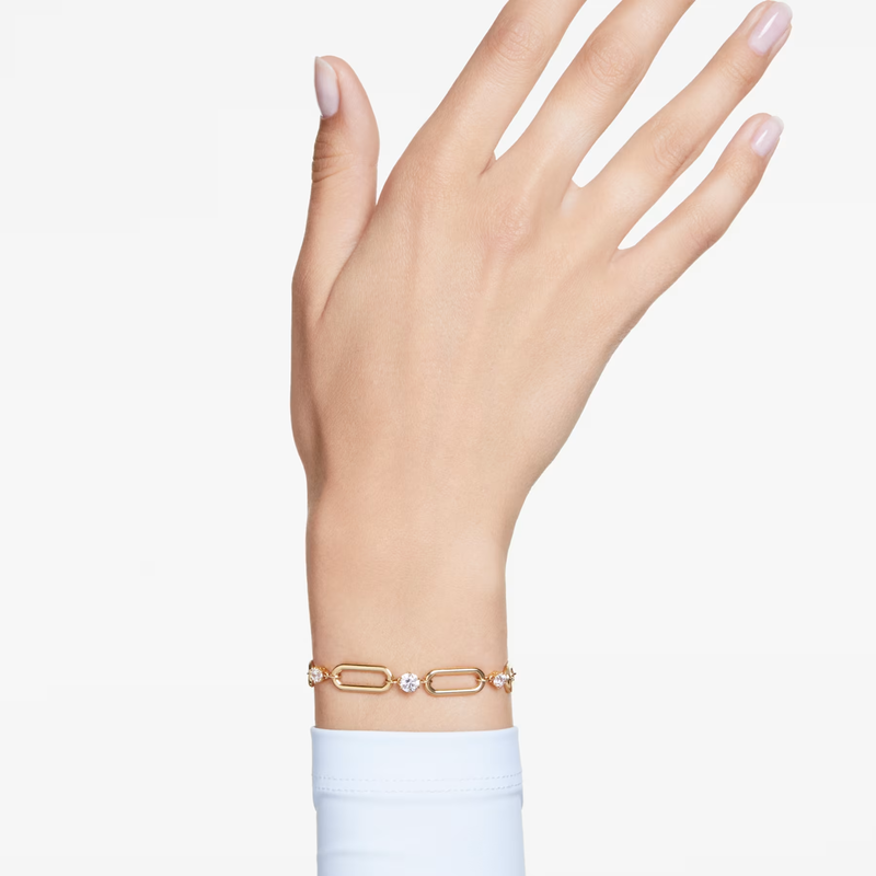 Swarovski Constella armband Schakels en ronde slijpvorm Goudkleurig/Wit 5683359