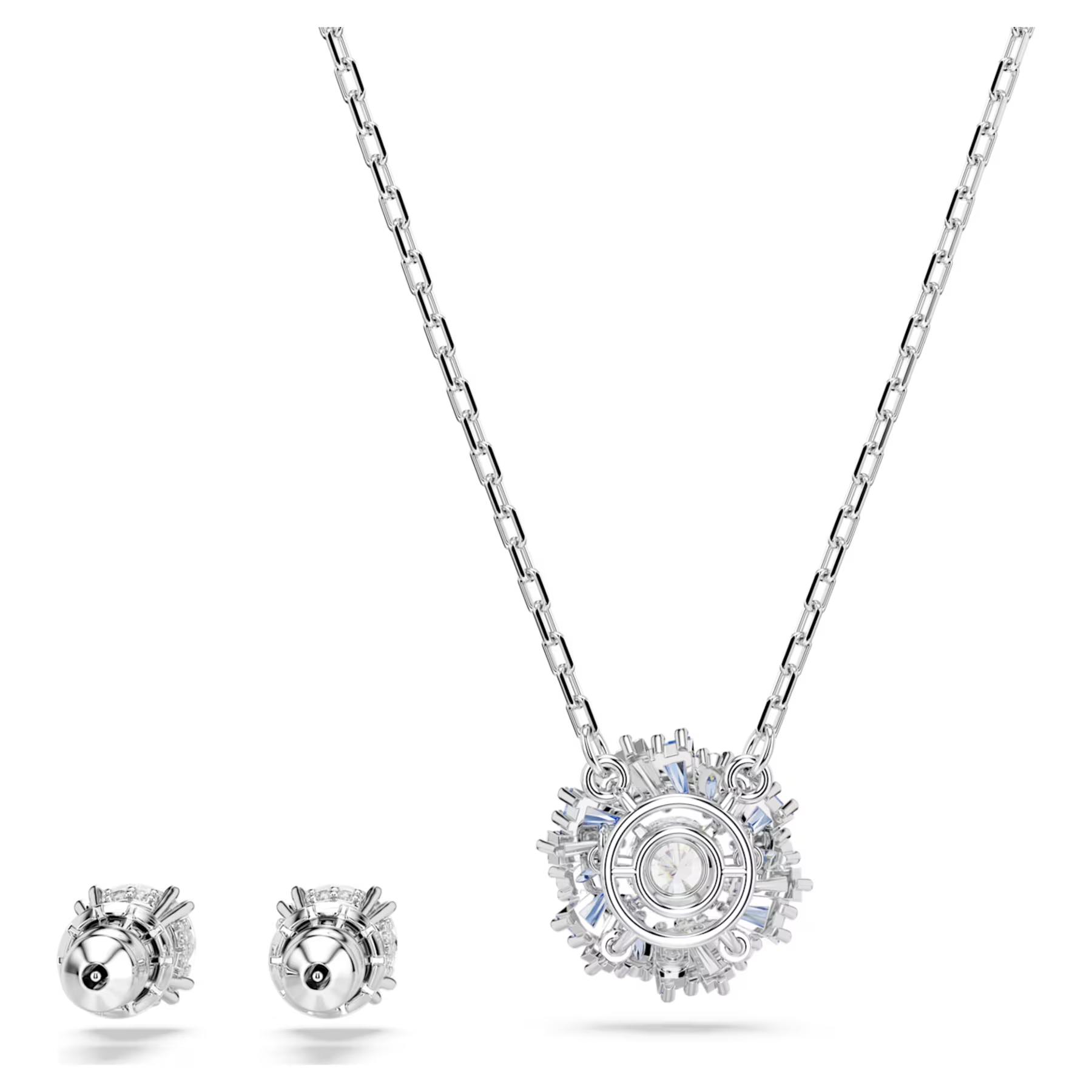 Swarovski Idyllia set Ketting en oorknoppen verschillende slijpvorm Zilverkleurig/Wit 5685437
