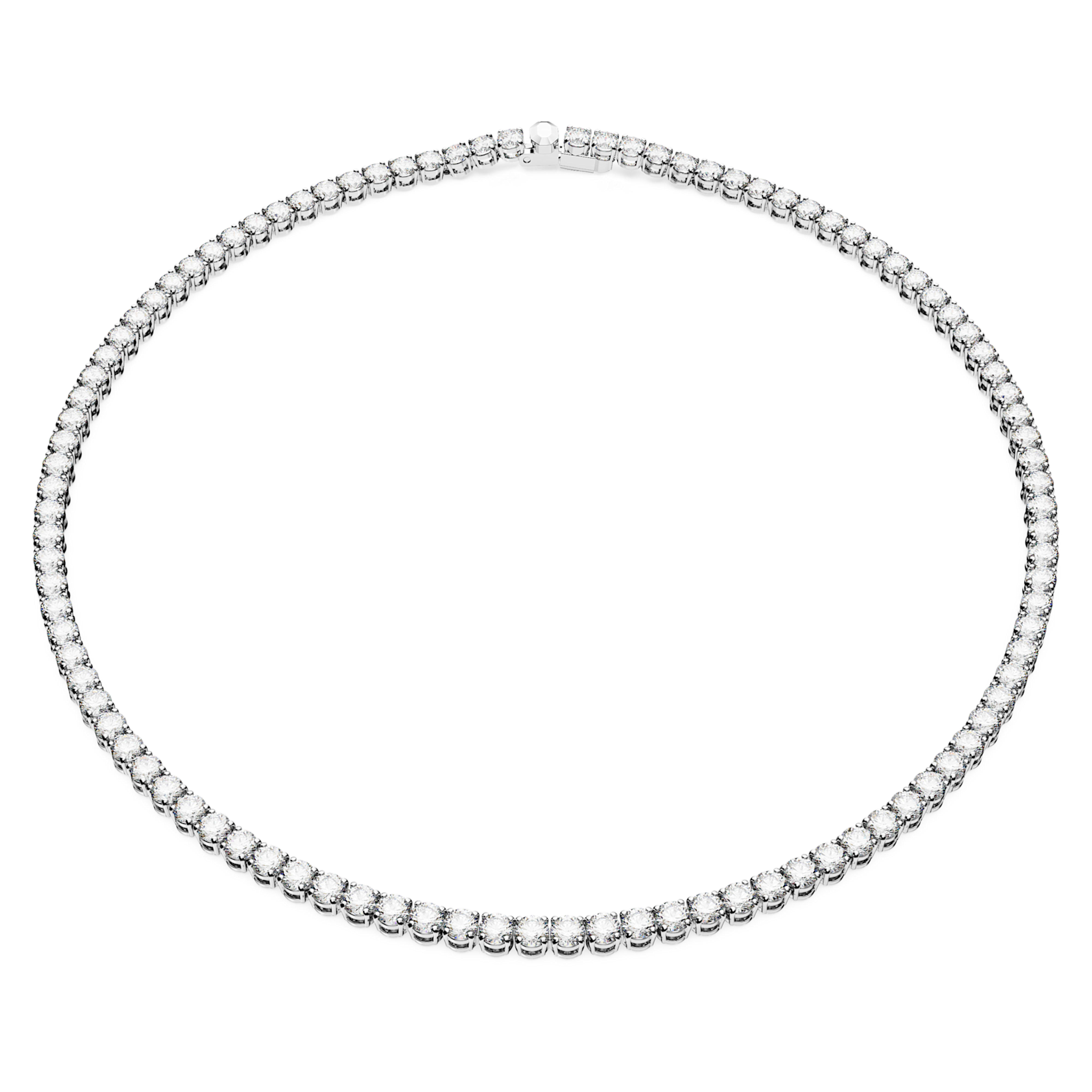 Swarovski Matrix ketting Tennis ronde slijpvorm Zilverkleurig/Wit