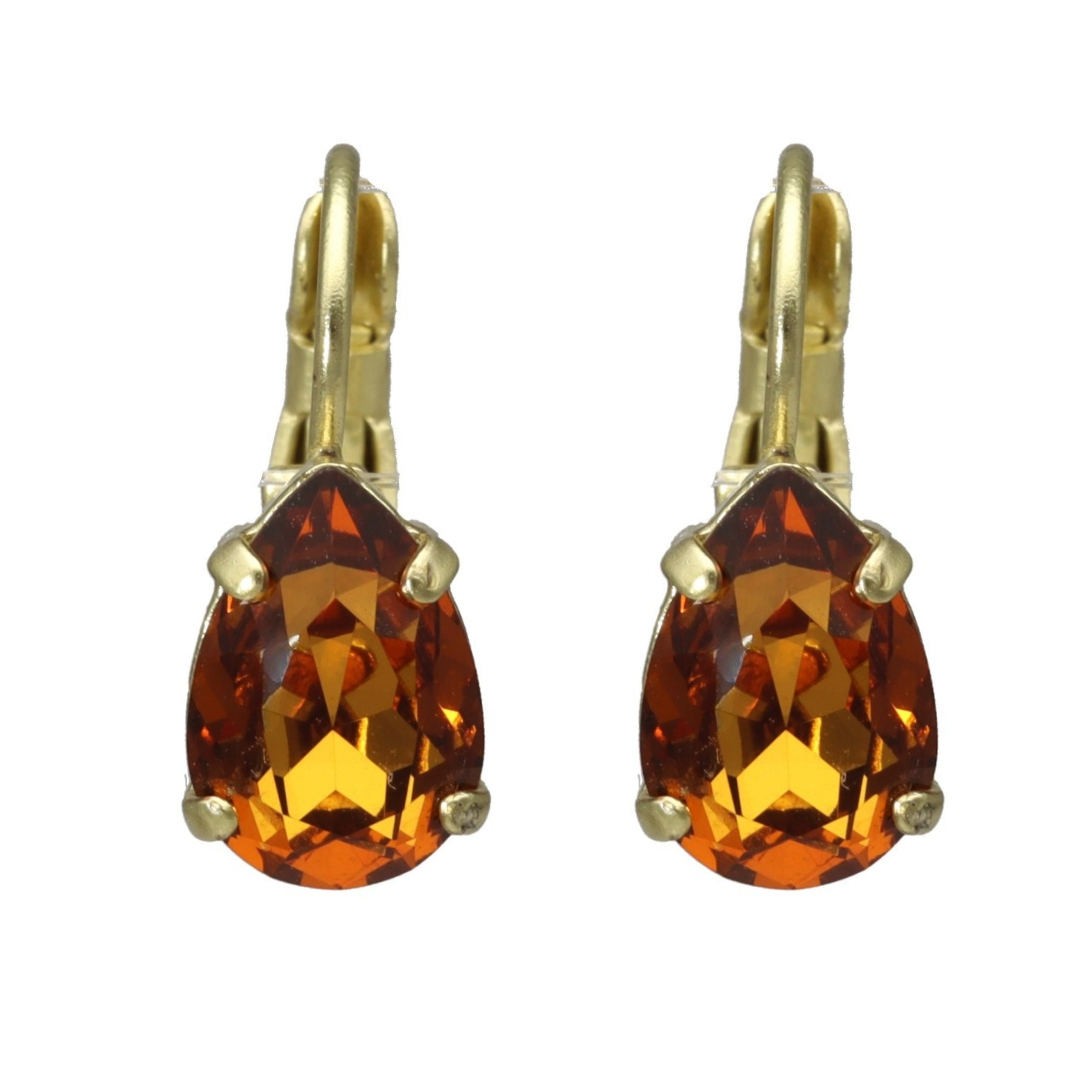 Camps & Camps Goudkleurige oorbellen - Cognac Bruin 1D003 ST