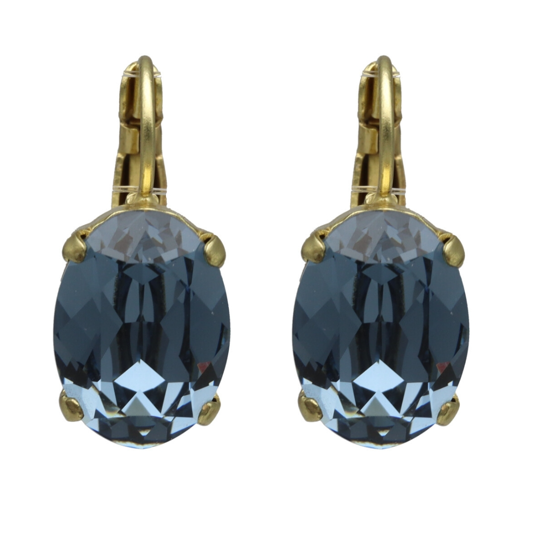 Camps & Camps Goudkleurige oorbellen - Leiblauw 1D004 DN