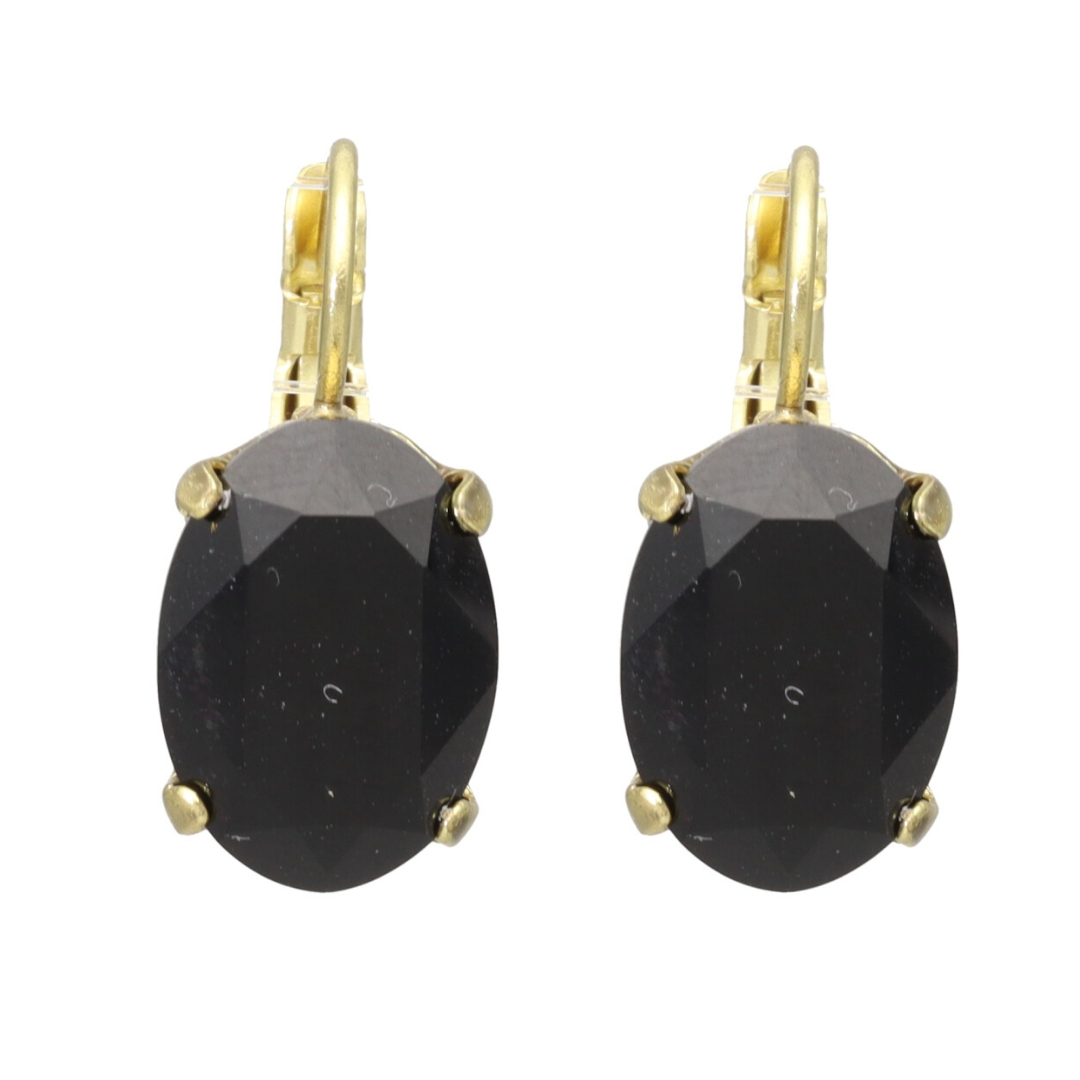 Camps & Camps Goudkleurige oorbellen - Zwart 1D004 JT