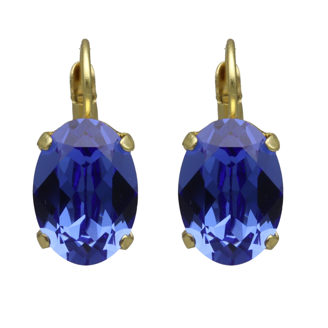 Camps & Camps Goudkleurige oorbellen - Saffier 1D004 SA