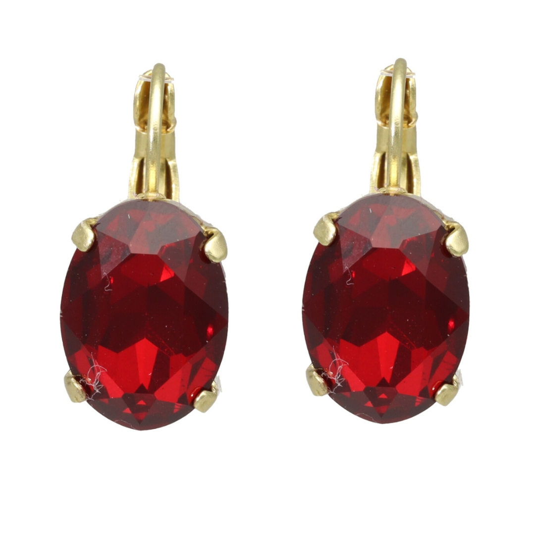 Camps & Camps Goudkleurige oorbellen - Rood 1D004 SI