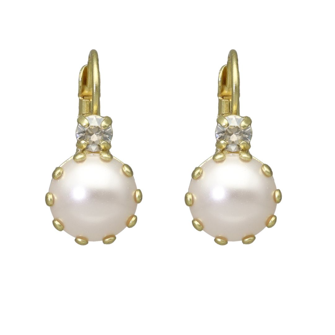 Camps & Camps Goudkleurige oorbellen - Parel Wit 1D005 PE