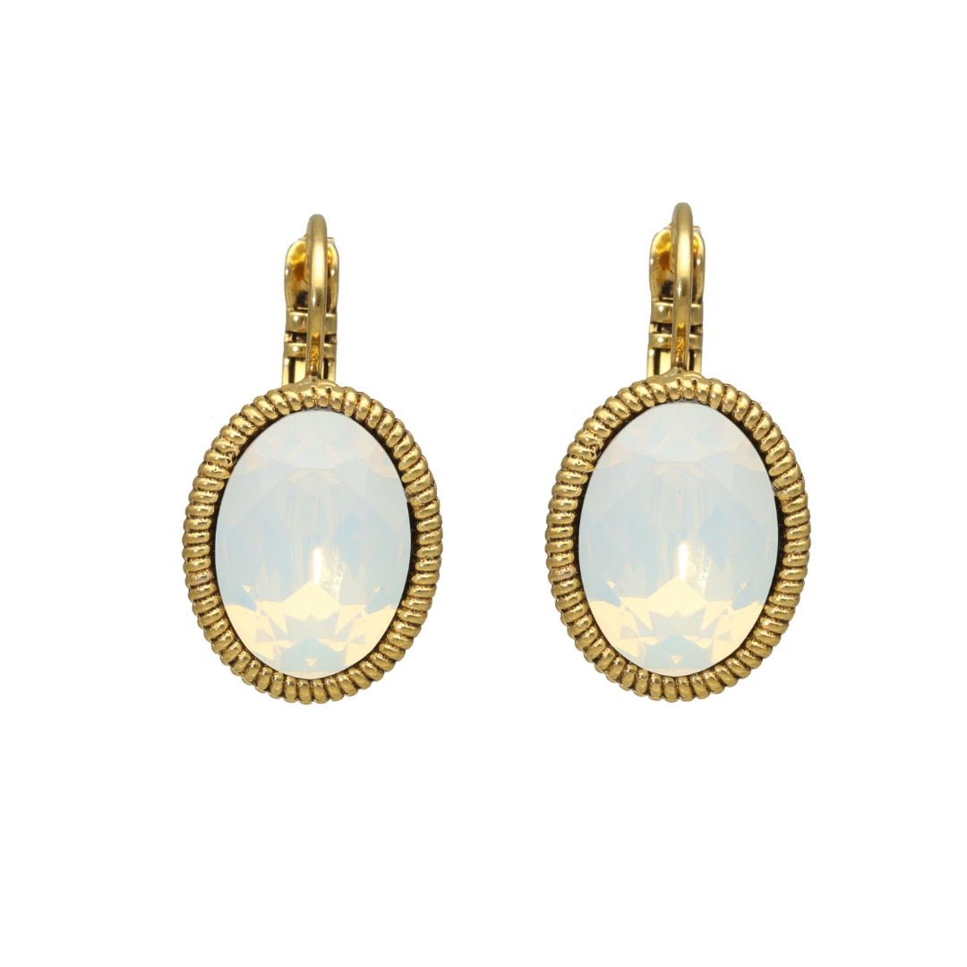 Camps & Camps Goudkleurige oorbellen - Wit Opaal 1D028 WO