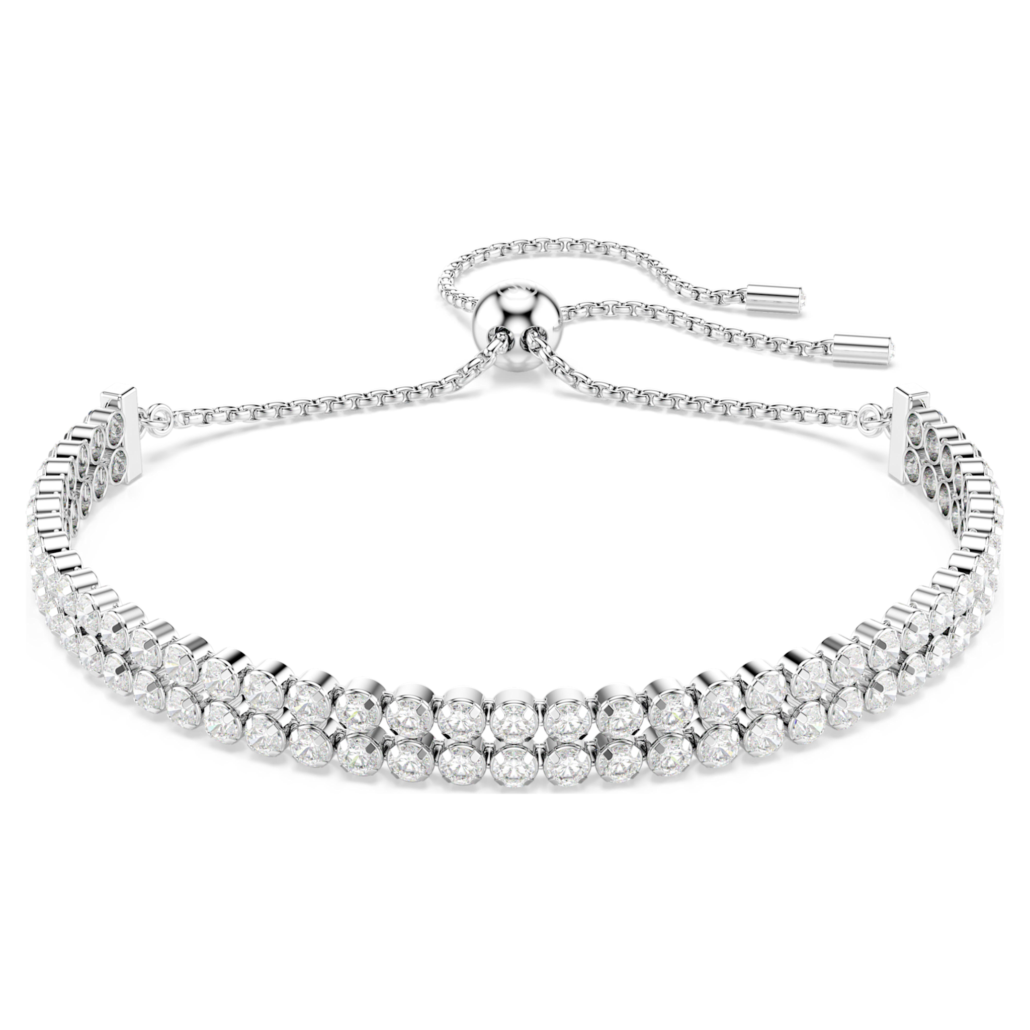 Swarovski Matrix armband Tennis ronde slijpvorm Zilverkleurig/Wit 5678252