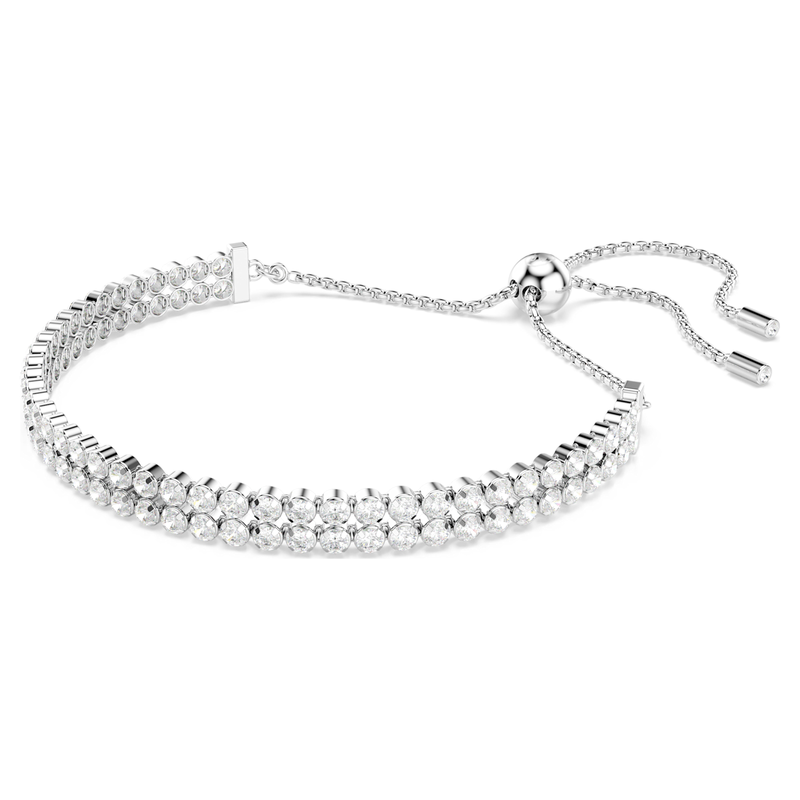 Swarovski Matrix armband Tennis ronde slijpvorm Zilverkleurig/Wit 5678252