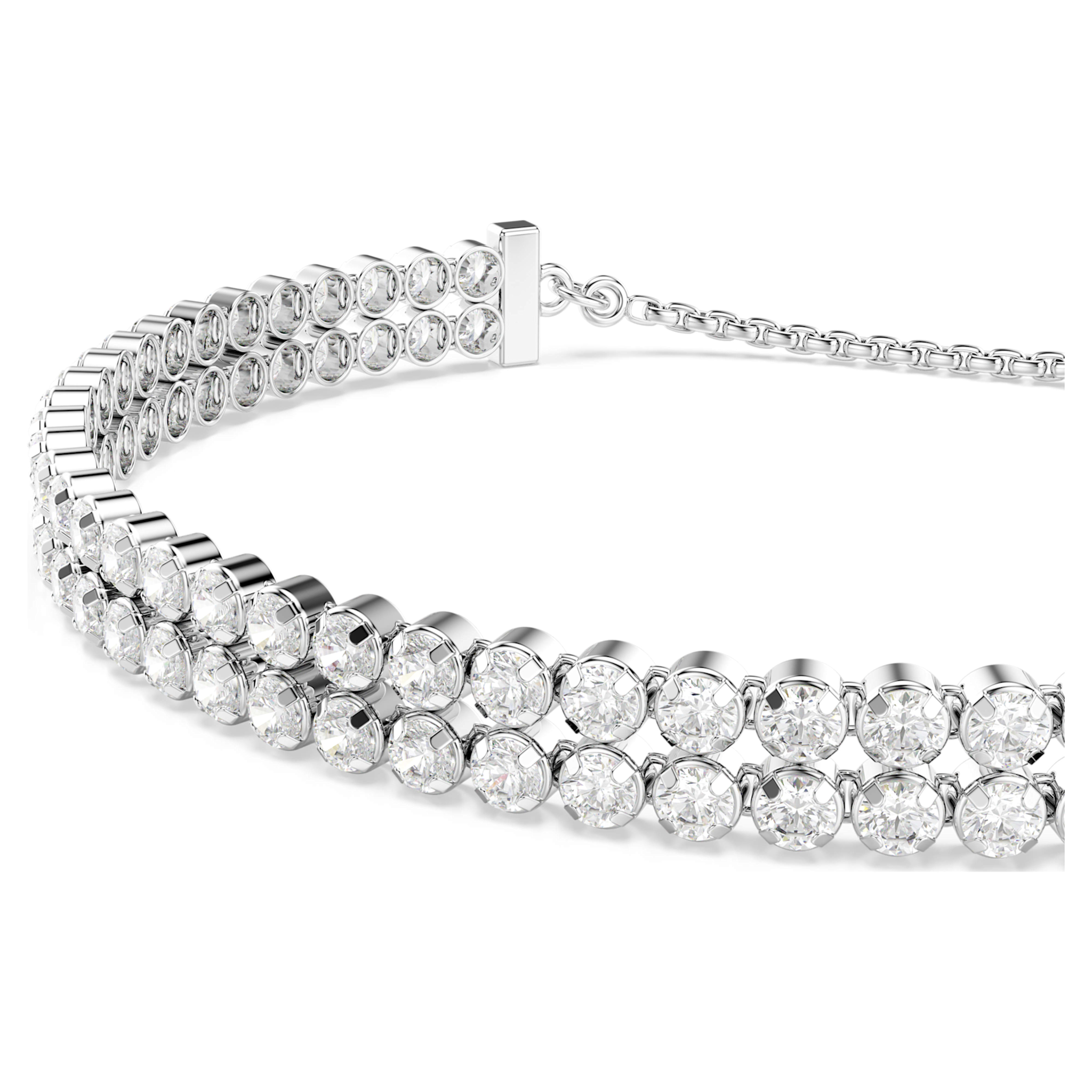 Swarovski Matrix armband Tennis ronde slijpvorm Zilverkleurig/Wit 5678252