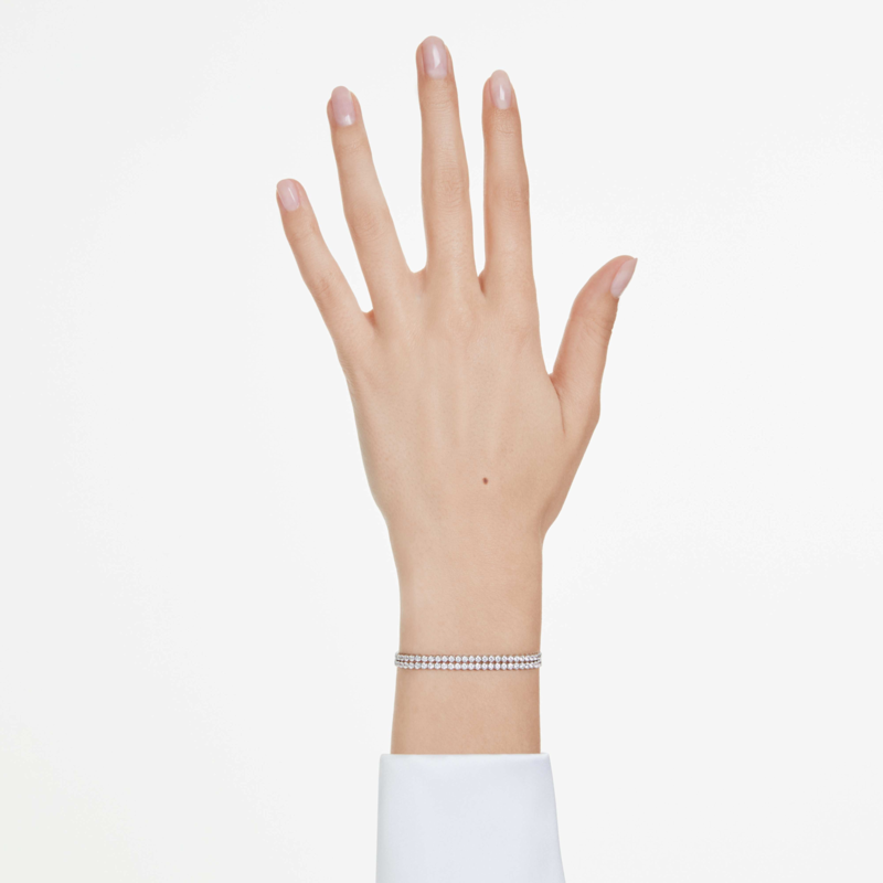 Swarovski Matrix armband Tennis ronde slijpvorm Zilverkleurig/Wit 5678252
