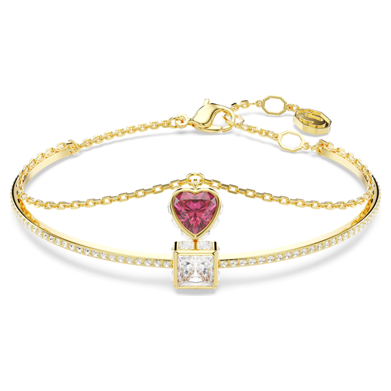 Swarovski Chroma armband Hartvorm Goudkleurig/Rood 5683835